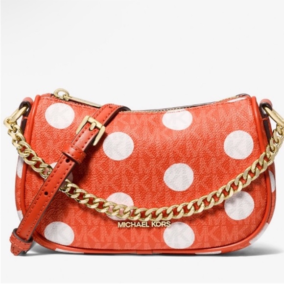 Michael Kors Orange Polka Dot Shoulder Bag - Picture 1 of 3
